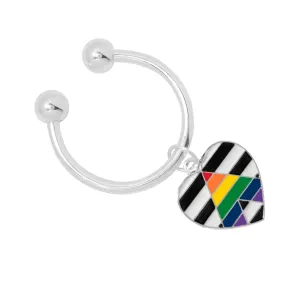Straight Ally Heart Horseshoe Key Chains