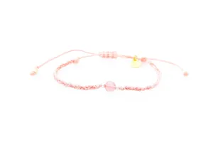 Strawberry Coral Quartz Braided Stone Bracelet