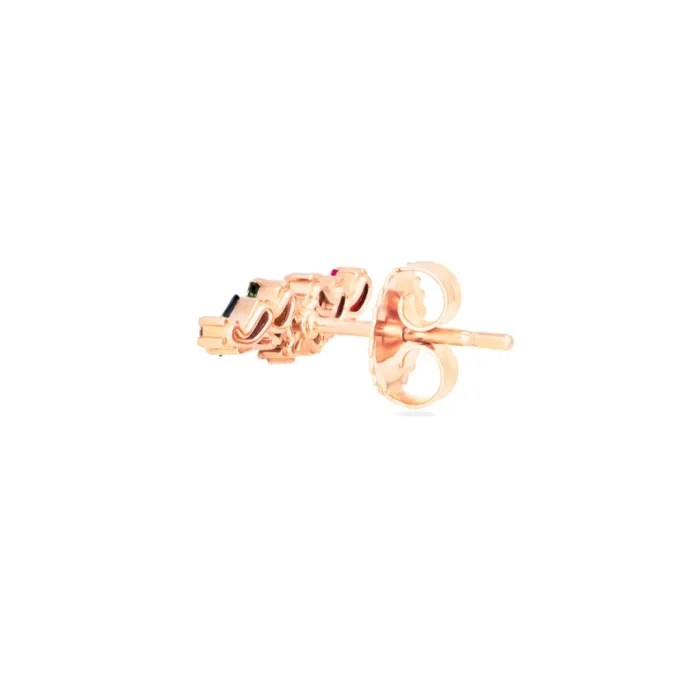 Suzanne Kalan Rainbow Sapphire ZigZag Stud Earring