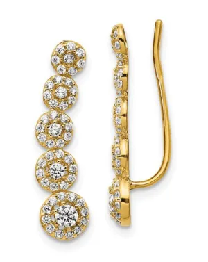 Syndy's Sparkling Garden 14k Gold and CZ Ear Climber Earrings