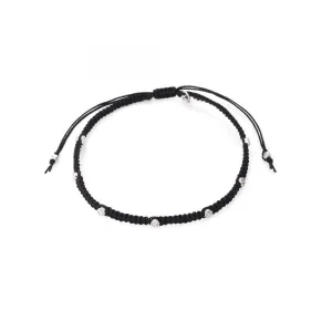 TAI Braided Silk Cord Bracelet w Mini CZ Disc