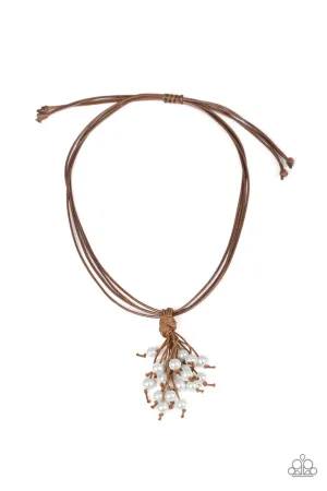 Tassel Trek White Paparazzi Necklace