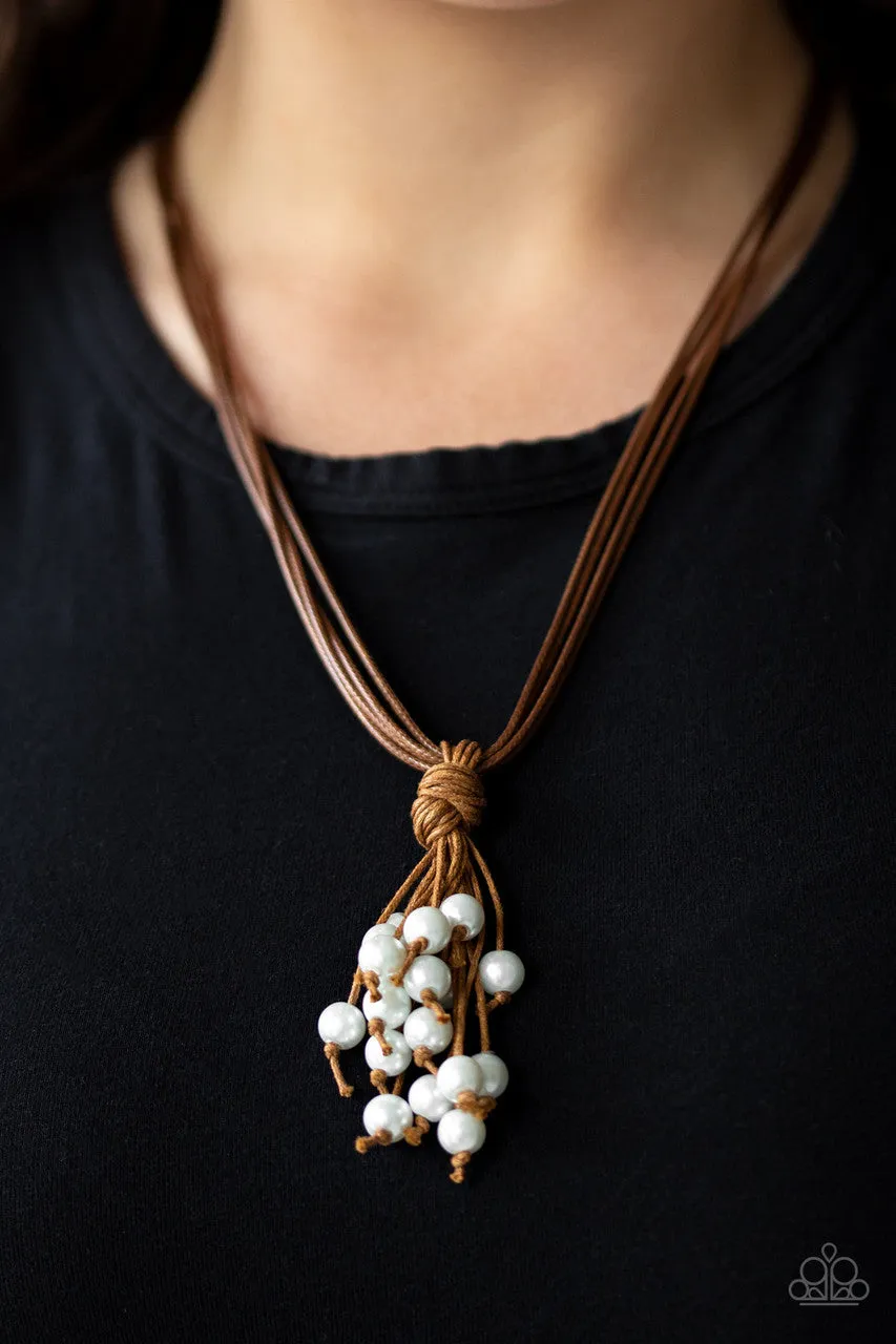 Tassel Trek White Paparazzi Necklace