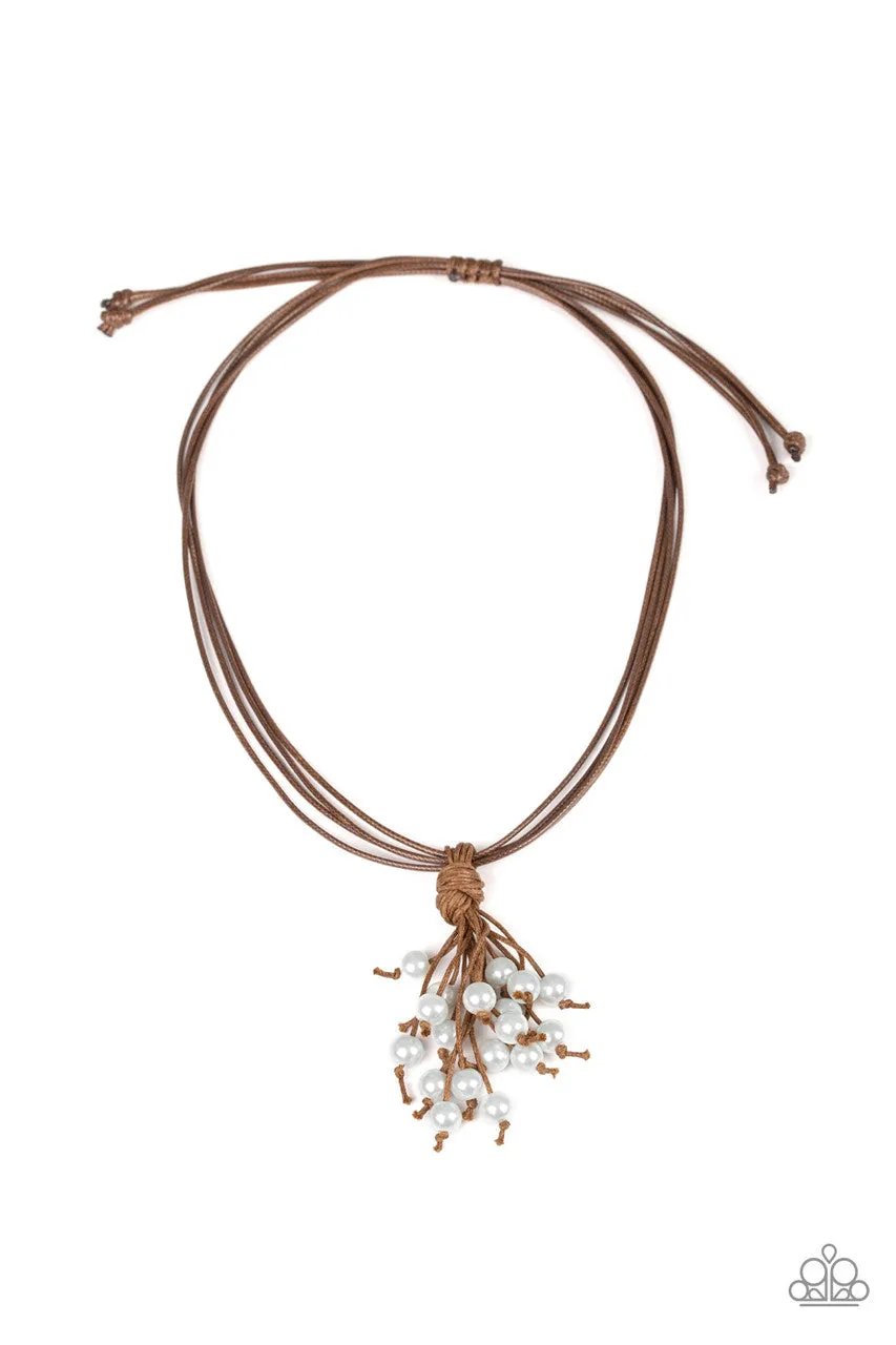Tassel Trek White Paparazzi Necklace