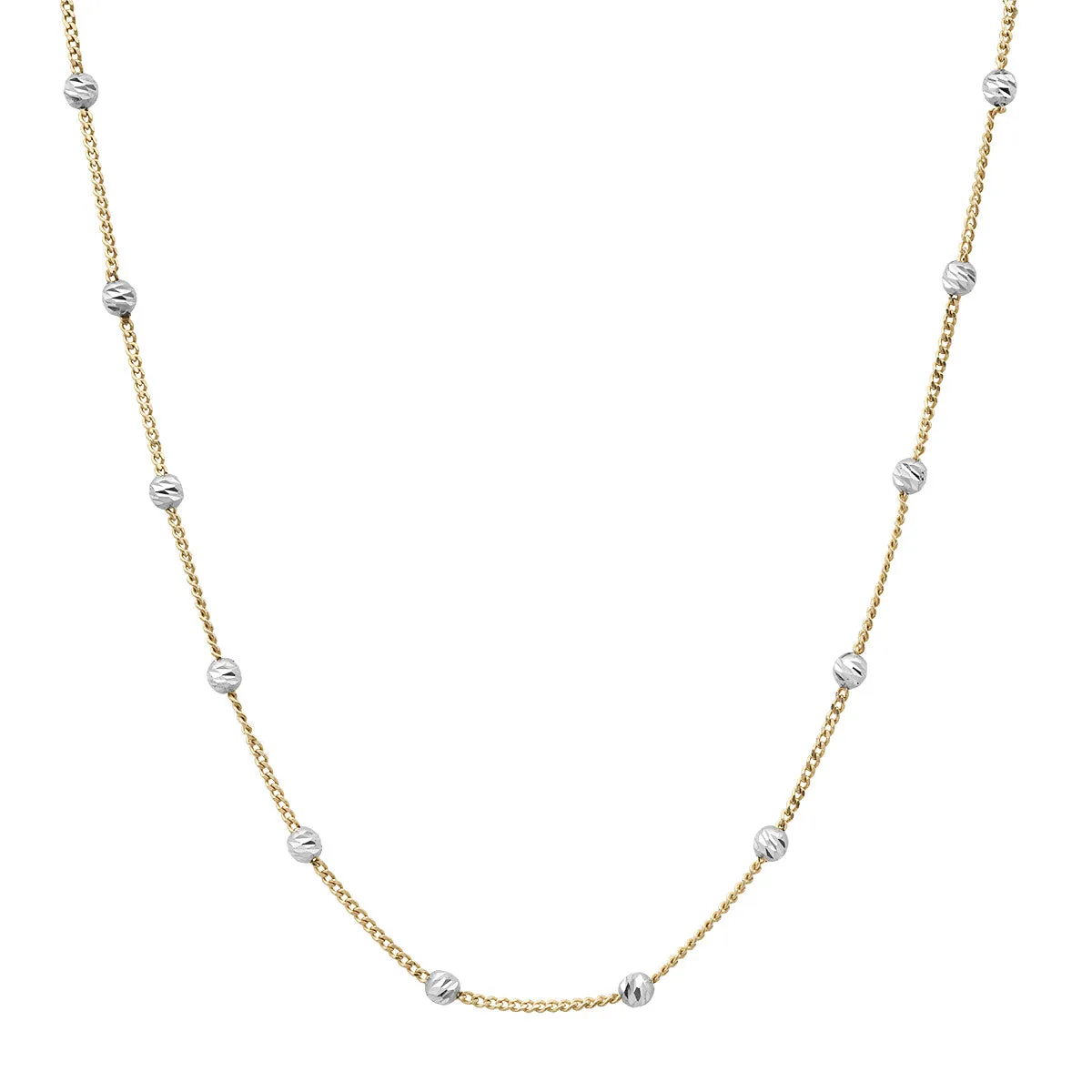 The 14K Yellow   White Mulholland Two Tone 20" Chain