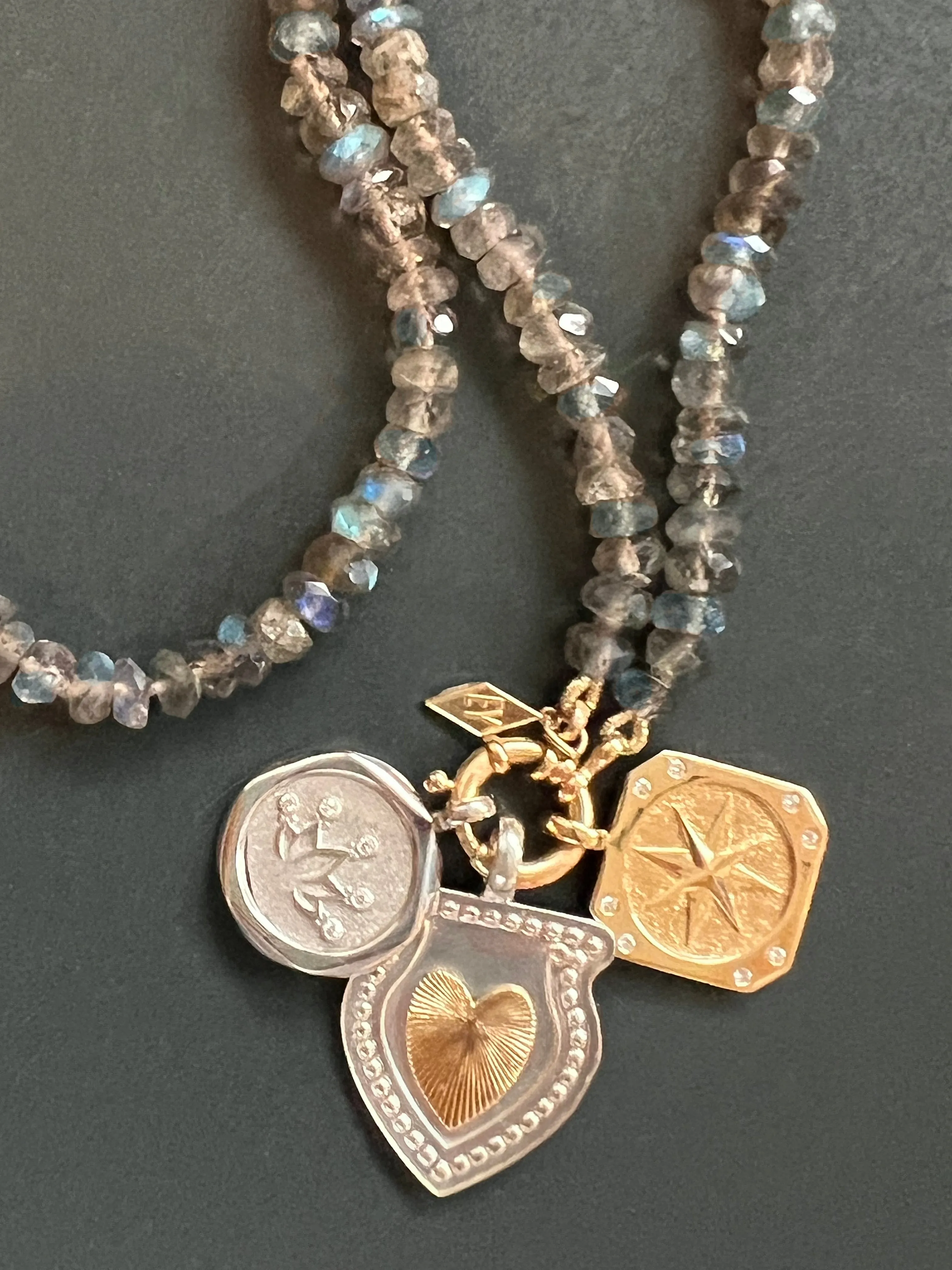 The Sailor Lock Beaded Gemstone Necklace - Labradorite