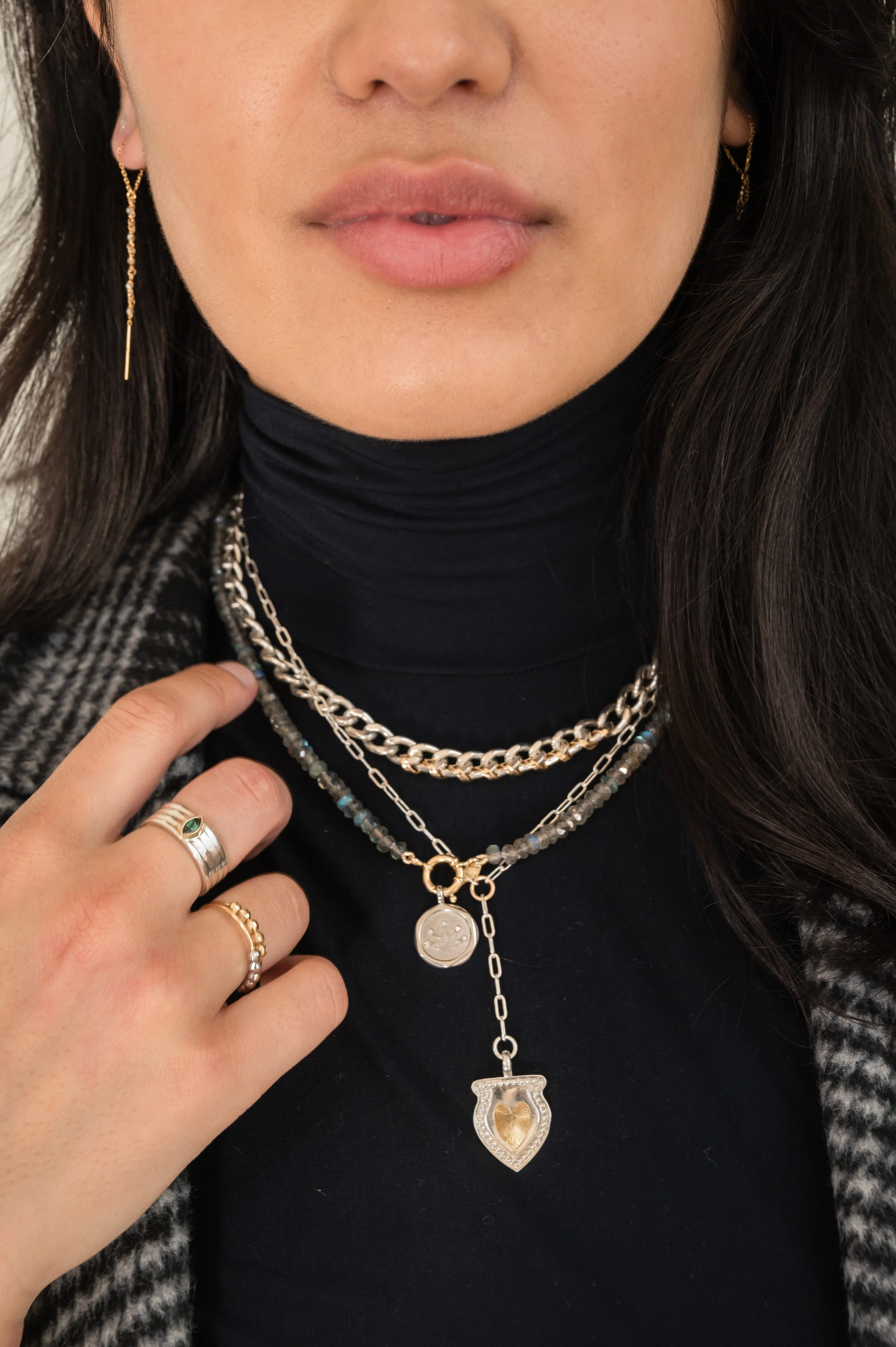 The Sailor Lock Beaded Gemstone Necklace - Labradorite