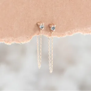 The Salt and Pepper Diamond Sunburst Chain Hoops | 10K Rose Gold