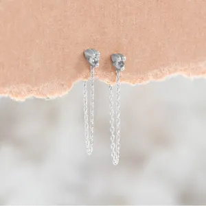 The Salt and Pepper Diamond Sunburst Chain Hoops | 10K White Gold