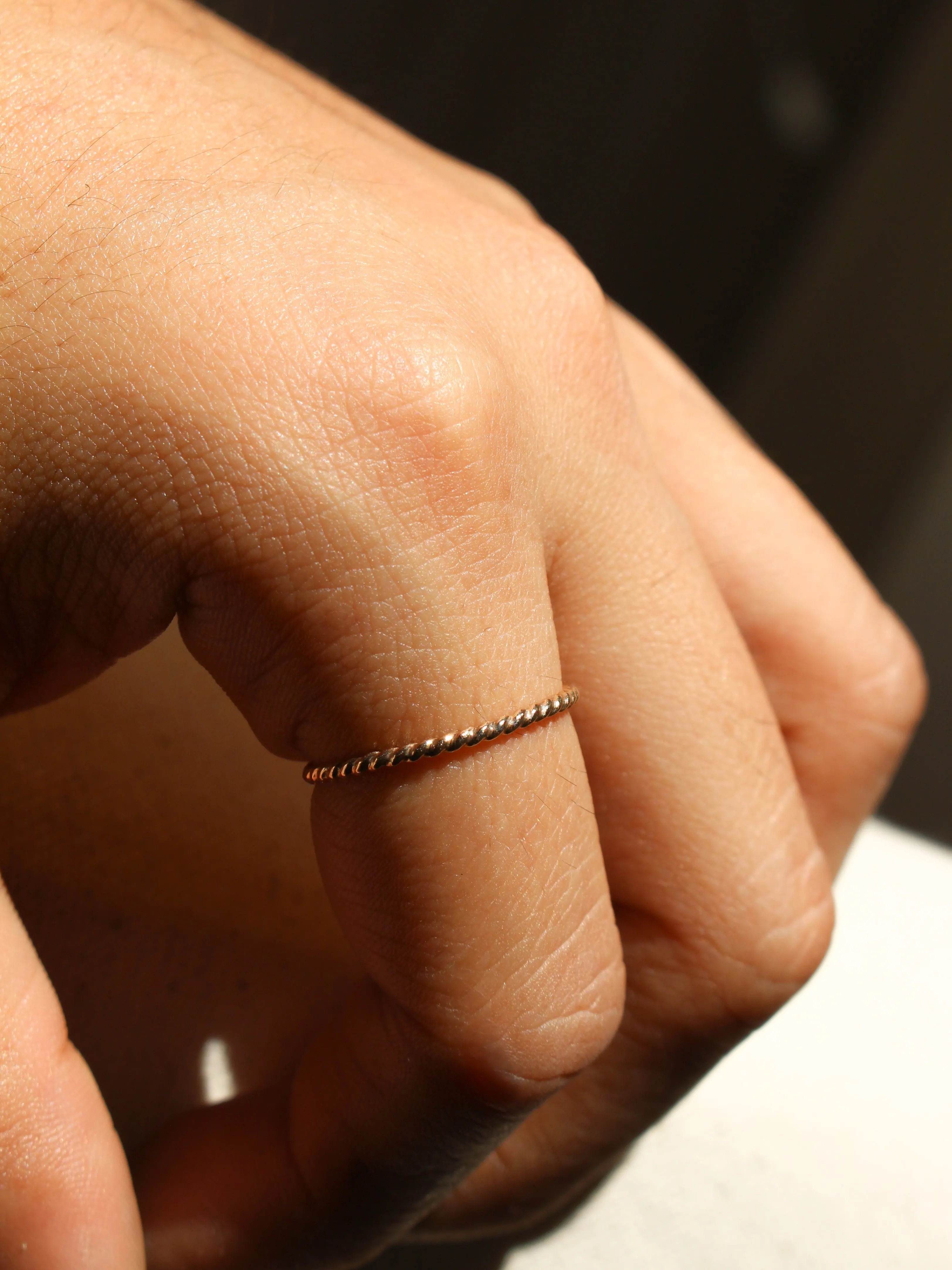 Thin Twisted Band in Gold filled