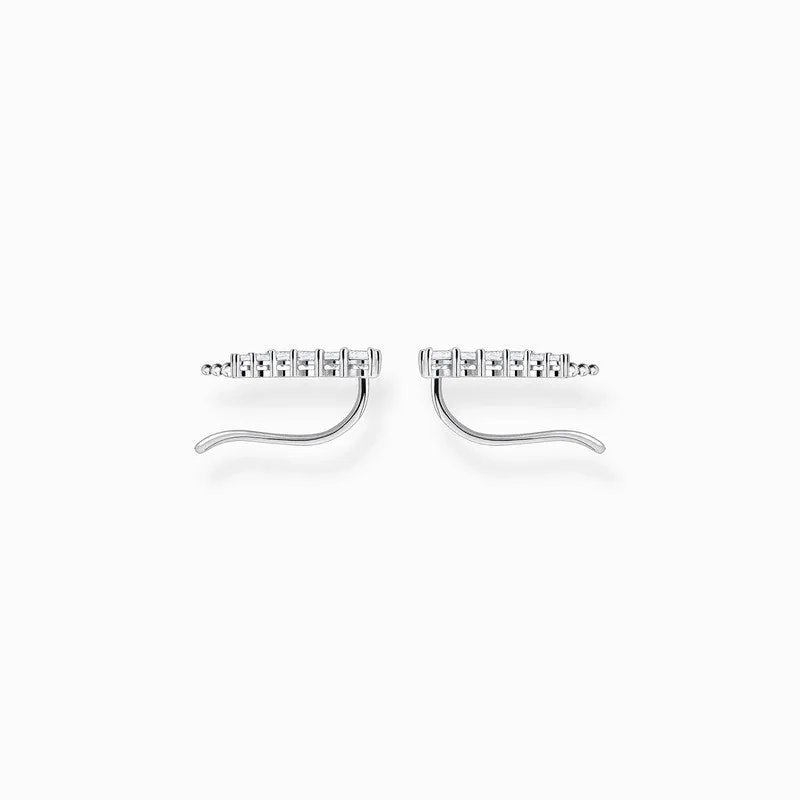 Thomas Sabo Earrings - Ear Climber - White Stones - Silver