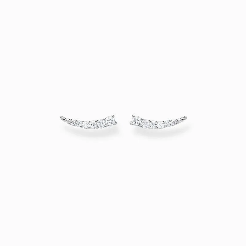 Thomas Sabo Earrings - Ear Climber - White Stones - Silver
