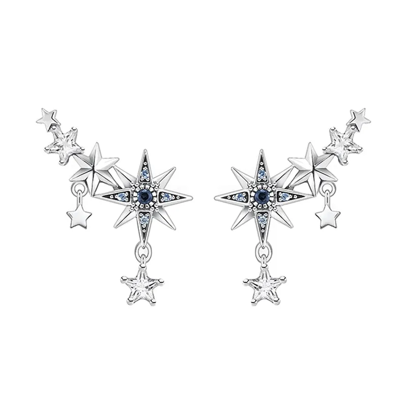 Thomas Sabo Royalty Sterling Silver Star Climber Earrings