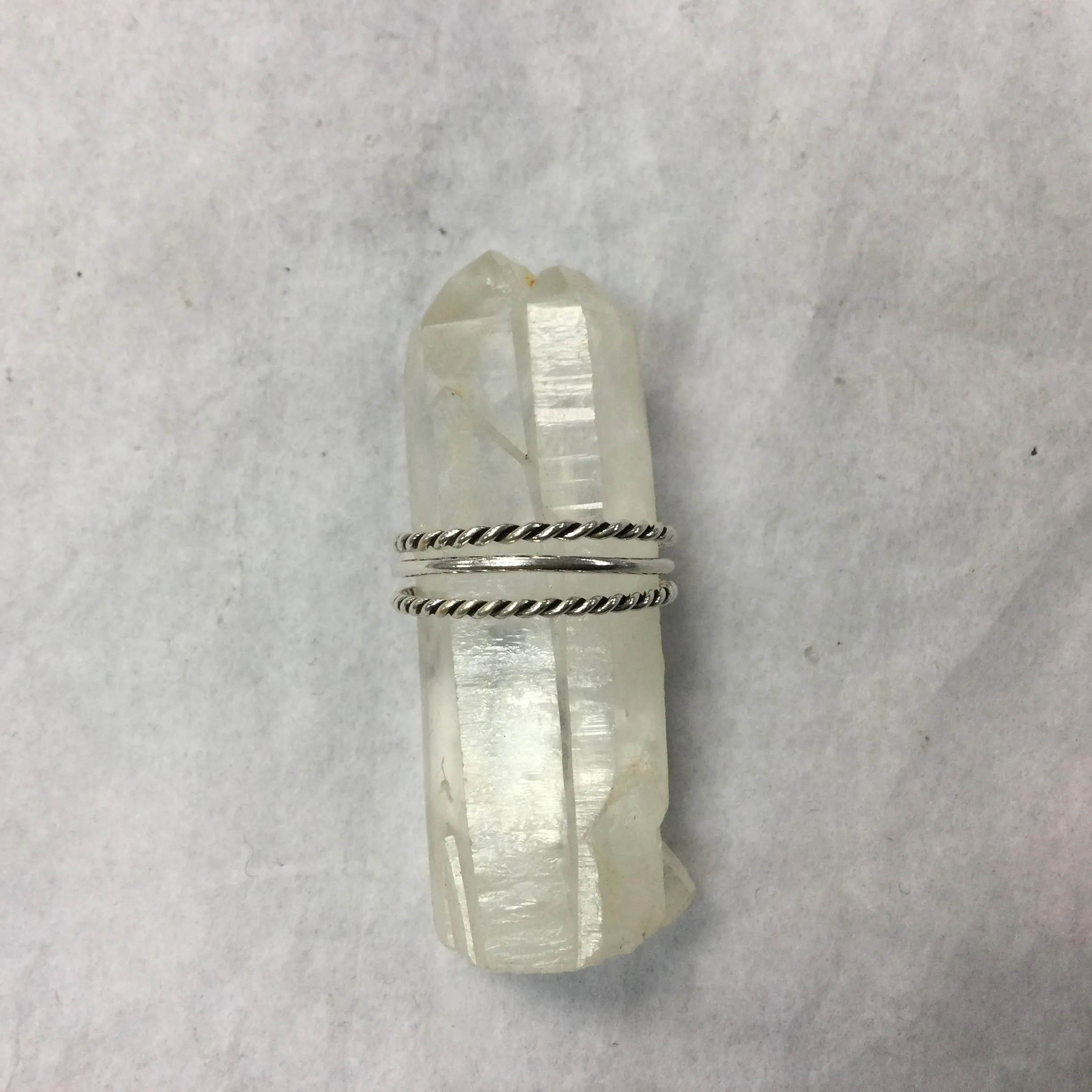 Three Band Silver Ring - Two Twisted Bands One Smooth