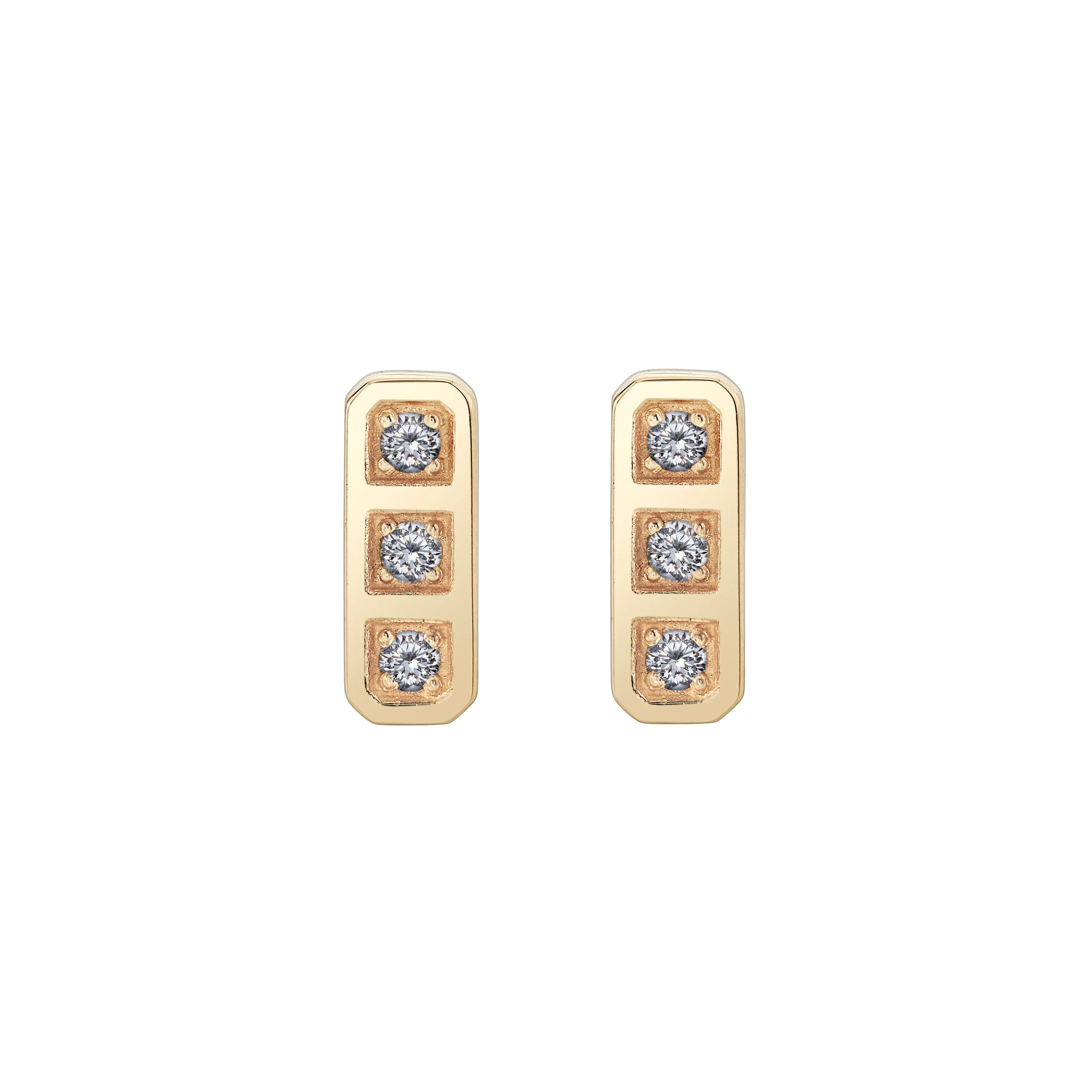Three Birthstone Tablet Studs