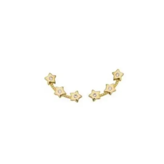 Three Stars Ear Climber Style Earrings