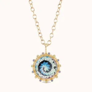Tie Dye Necklace Blue