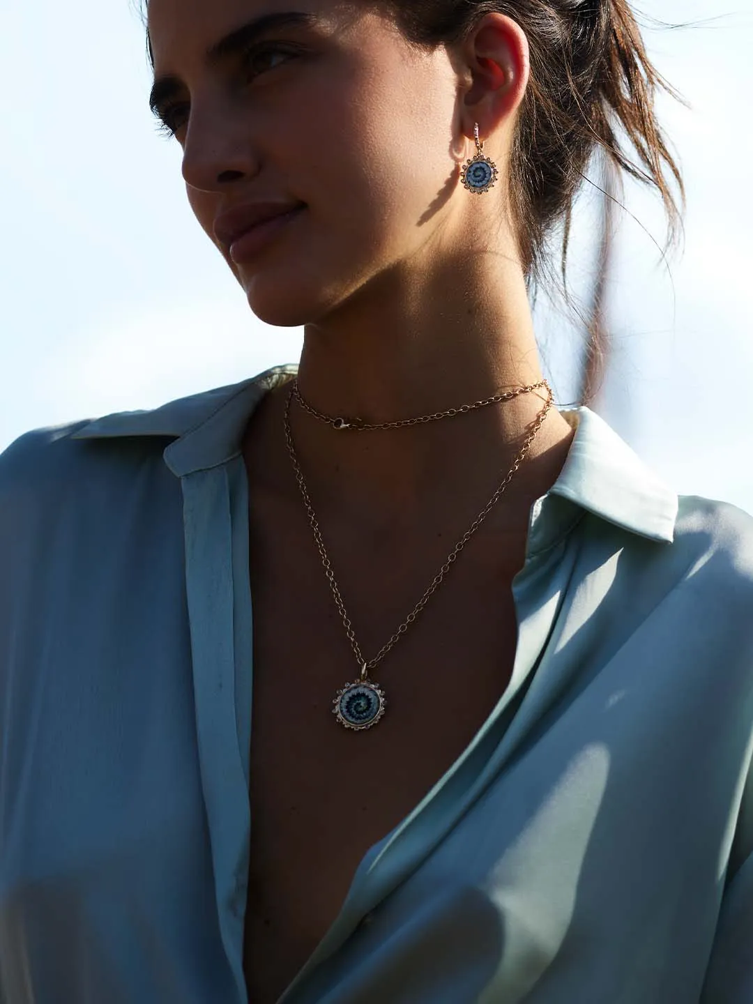 Tie Dye Necklace Blue