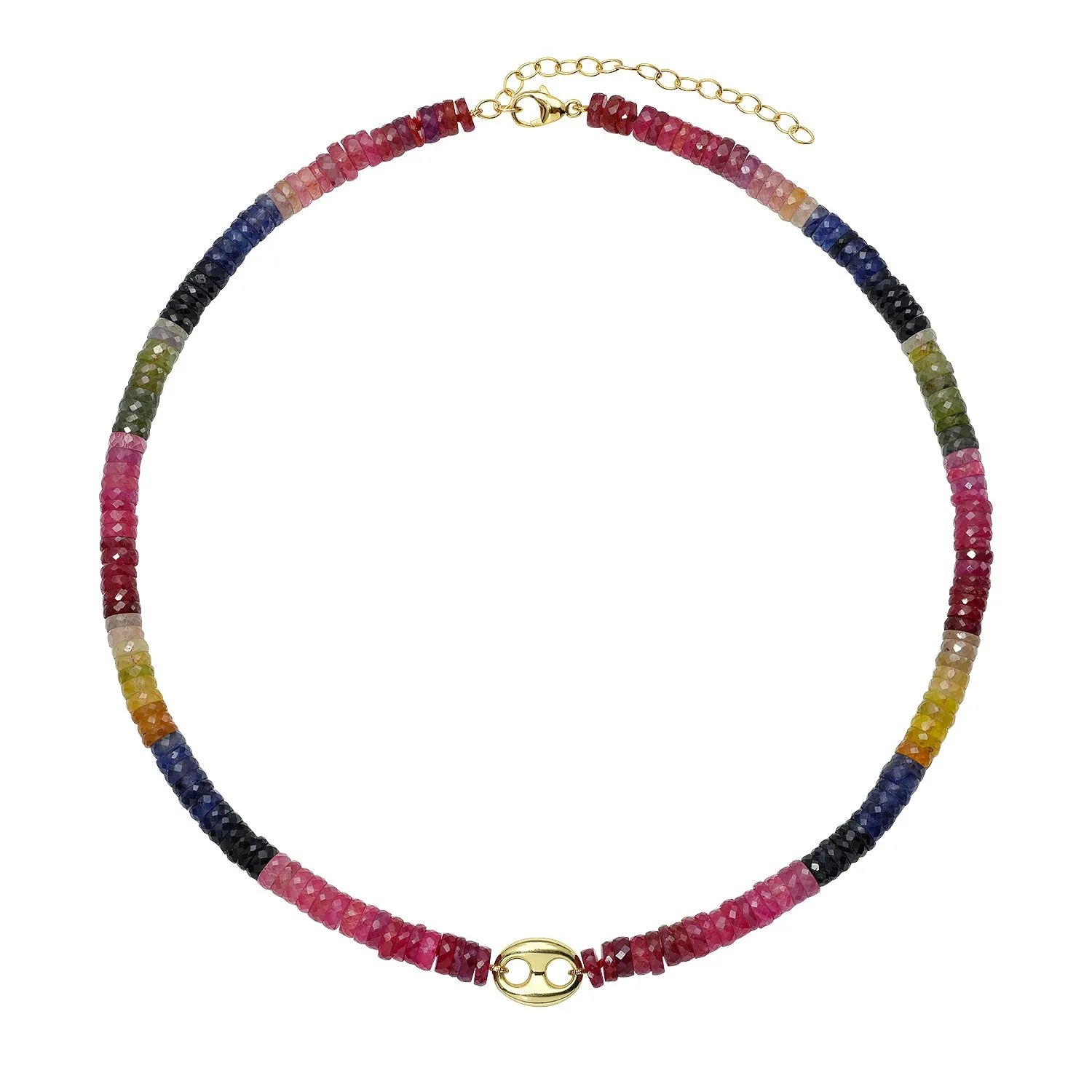 TIE DYE SAPPHIRE BEADED NECKLACE