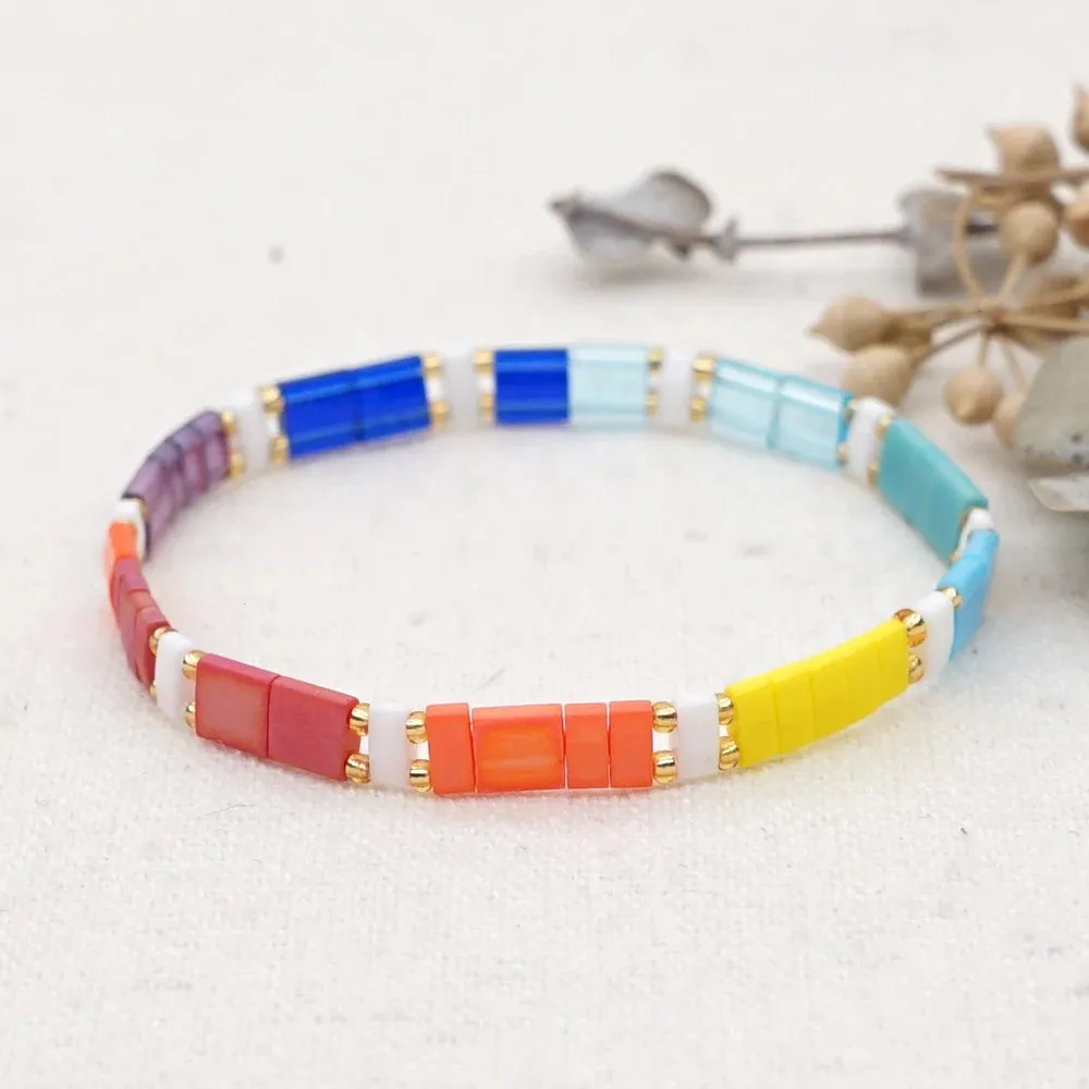 Tila Beads Elastic Bracelet Sets for Women