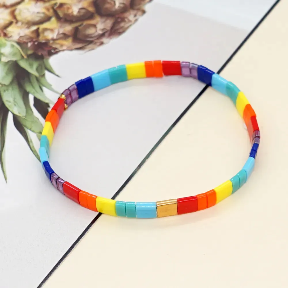 Tila Beads Elastic Bracelet Sets for Women