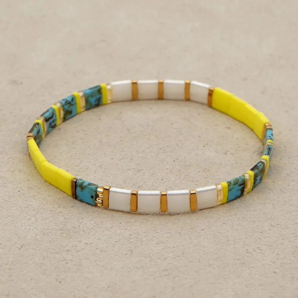 Tila Beads Elastic Bracelet Sets for Women