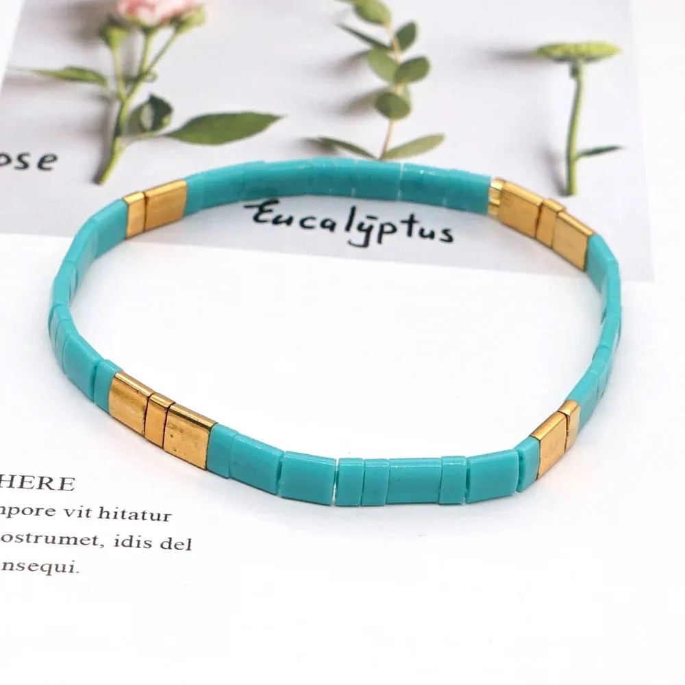 Tila Beads Elastic Bracelet Sets for Women