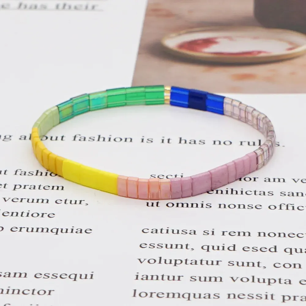 Tila Beads Elastic Bracelet Sets for Women