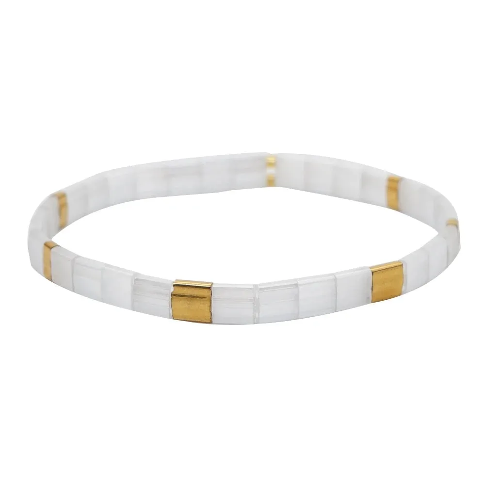 Tila Beads Elastic Bracelet Sets for Women