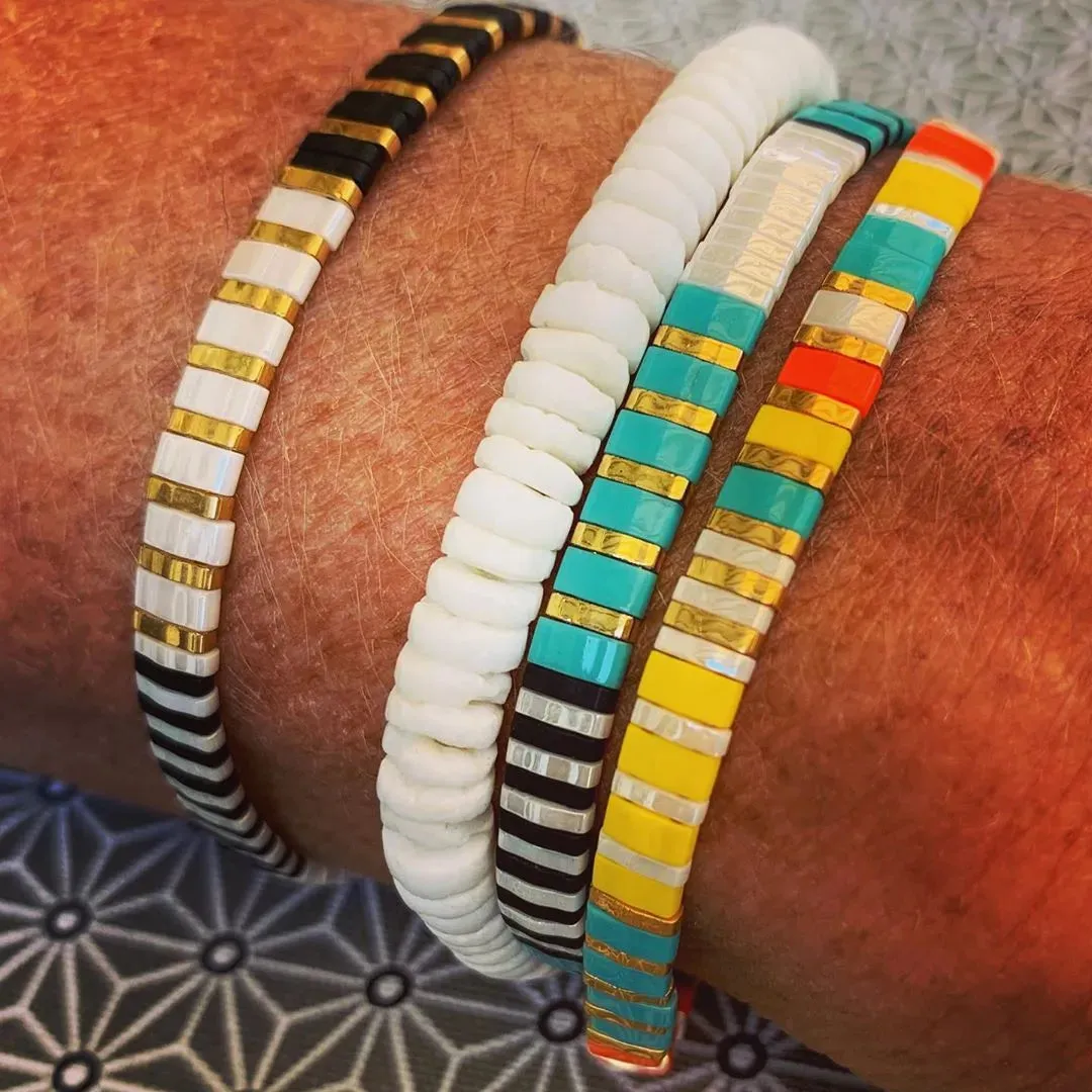Tila Beads Elastic Bracelet Sets for Women