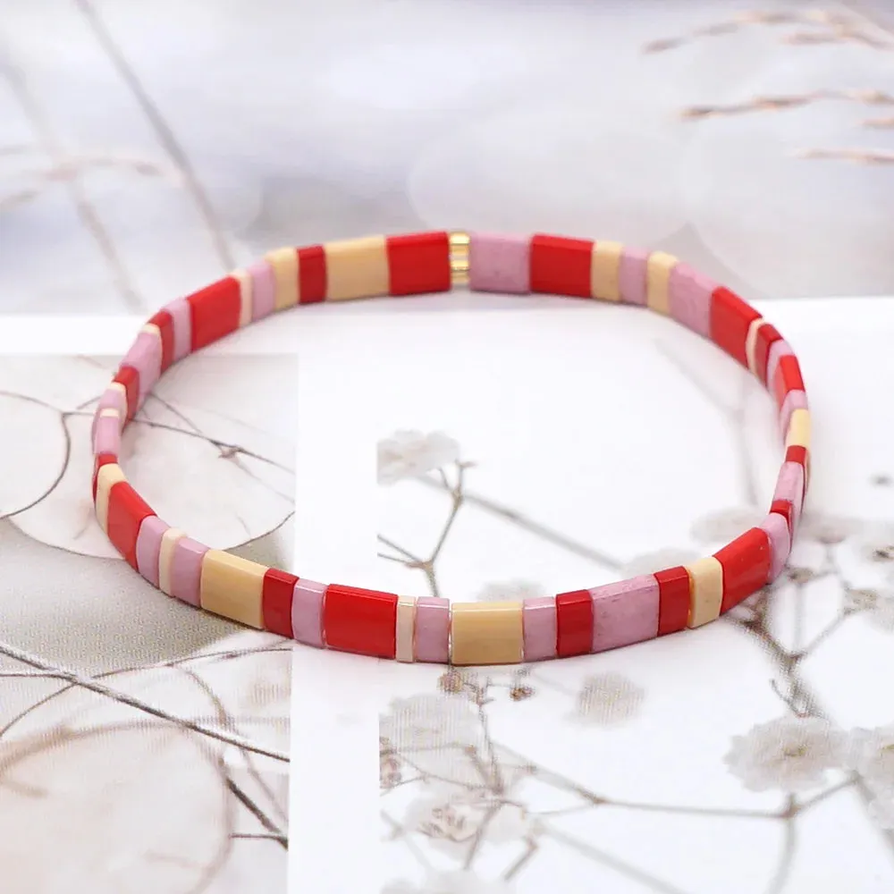 Tila Beads Elastic Bracelet Sets for Women
