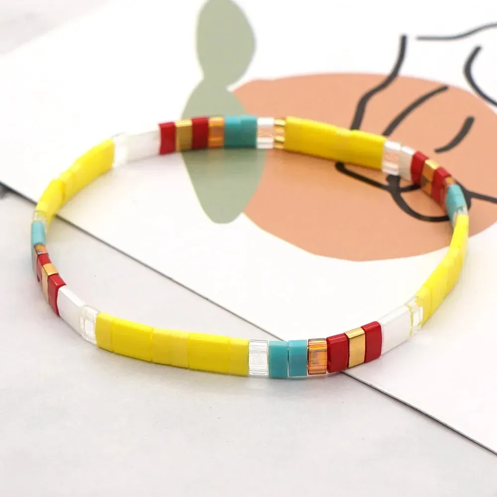 Tila Beads Elastic Bracelet Sets for Women