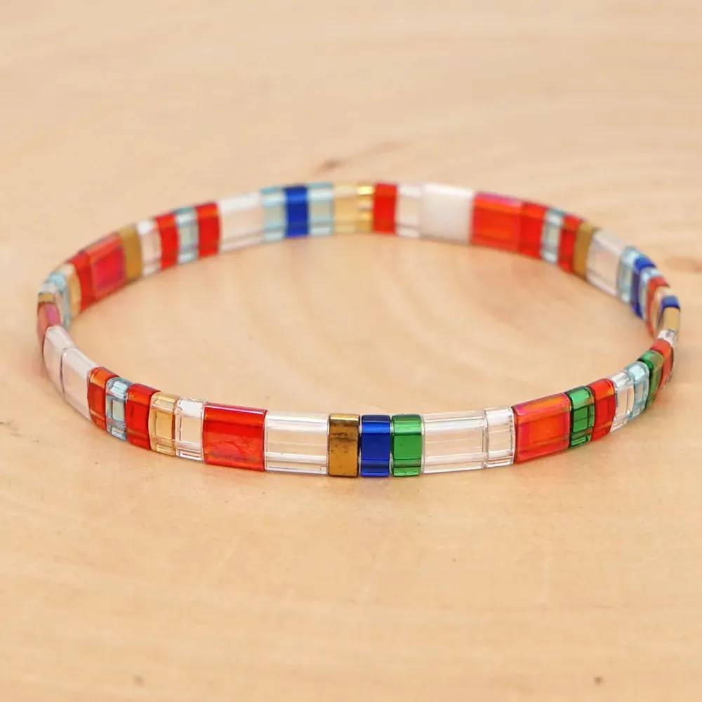 Tila Beads Elastic Bracelet Sets for Women