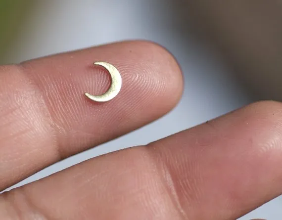 Tiny metal blanks, Crescent Moon, 6mm, Soldering blank