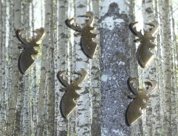 Tiny metal Deer head blanks