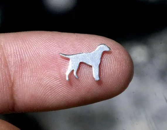 Tiny metal Dog blanks #2, Mini Hound Dogs