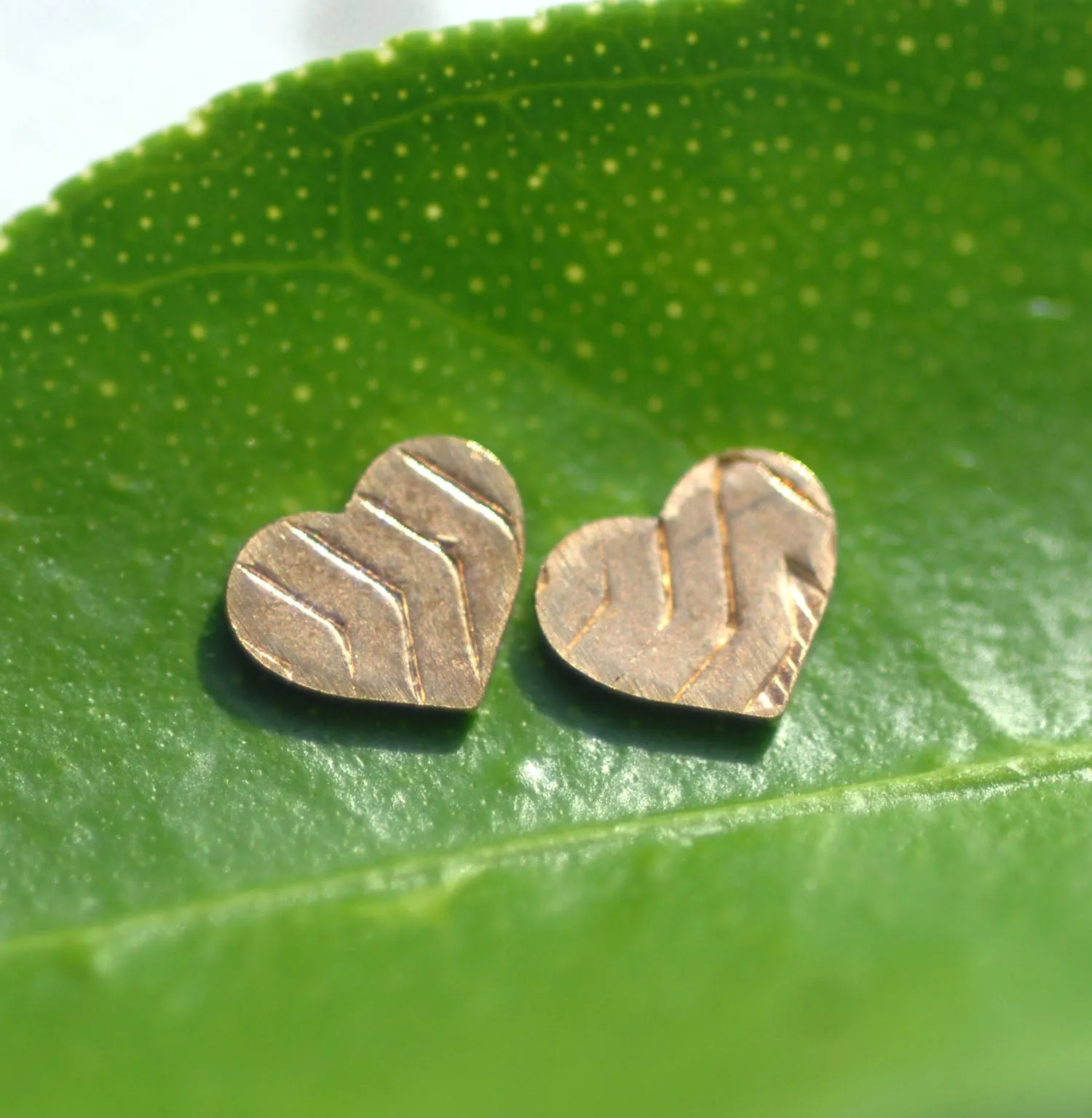 Tiny Metal Hexagon Heart Perfect 4mm x 4mm