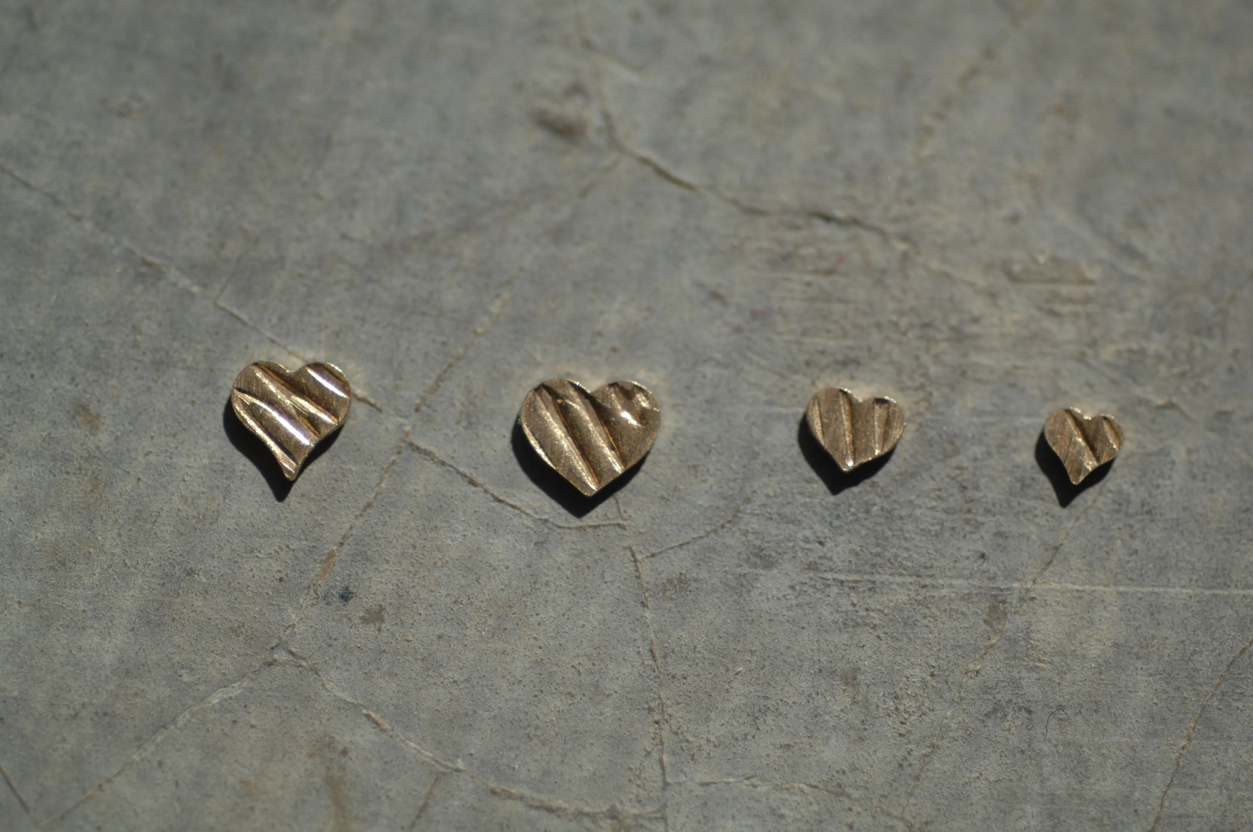 Tiny Metal Hexagon Heart Perfect 4mm x 4mm