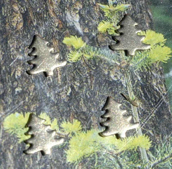 Tiny metal Pine Tree blanks, Mini Christmas Trees
