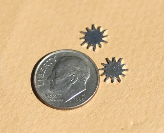 Tiny metal Sun blanks, Mini Suns