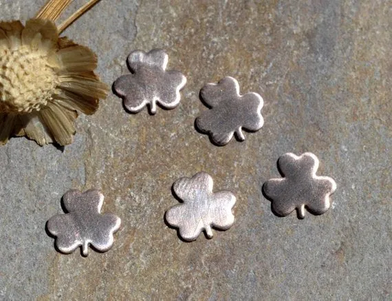 Tiny metal three leaf Clover blanks