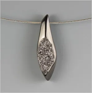 Titanium Coated Druzy Tear Drop on Omega Chain