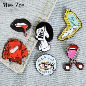 Tongue Lips Brooches