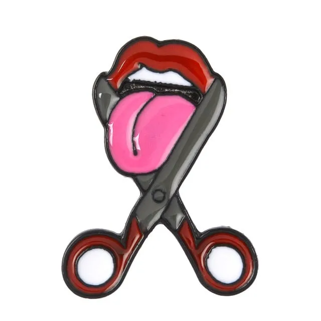 Tongue Lips Brooches