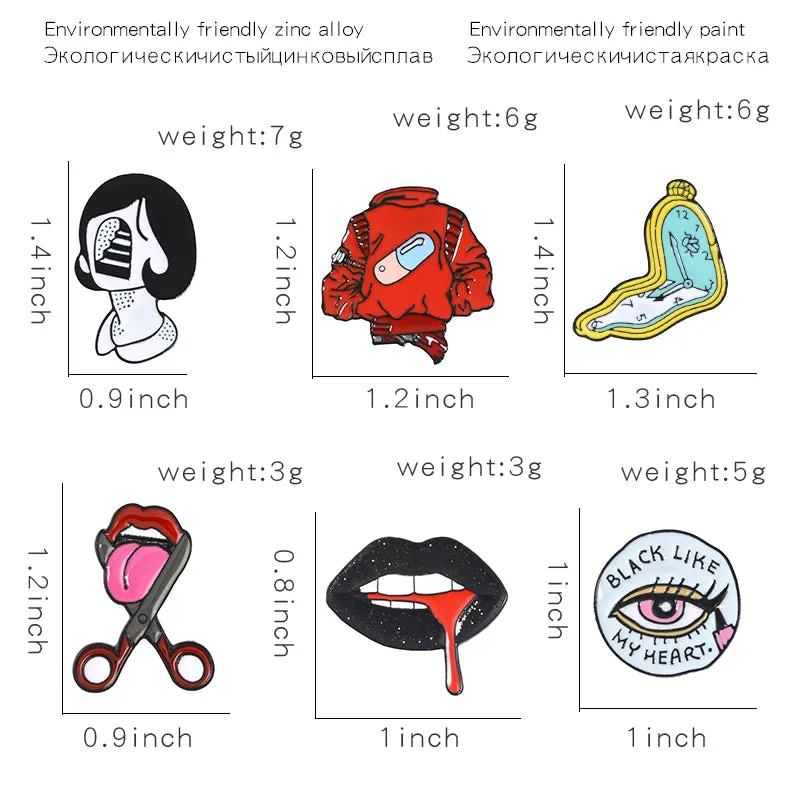 Tongue Lips Brooches
