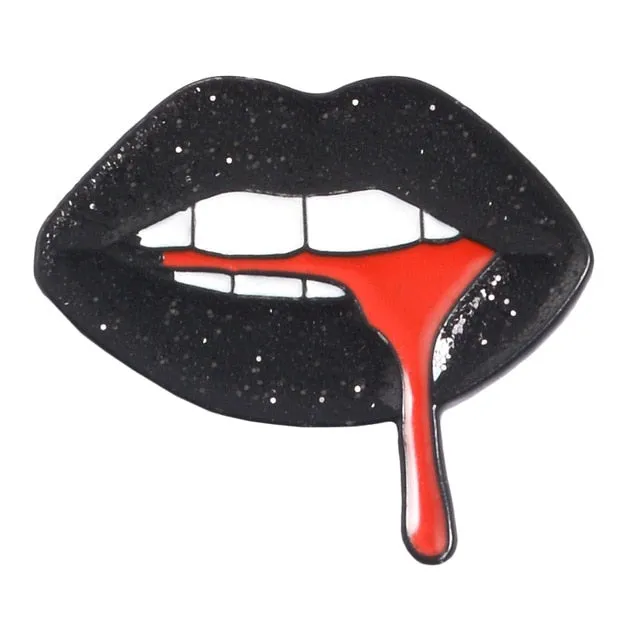 Tongue Lips Brooches