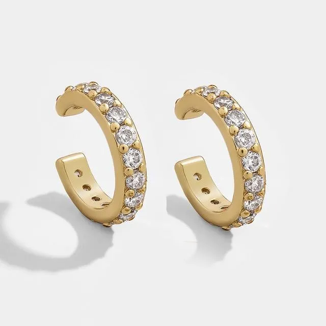 Trendy Luxury Pearl Clip on Earrings Epic Earcuffs For Women Elegant Gold Color C Shaped Stackable Ear Cuff Wedding Jewlery