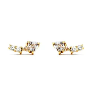 TRILLION PRAXIS CLIMBER EARRINGS | 14k GOLD & HERKIMER