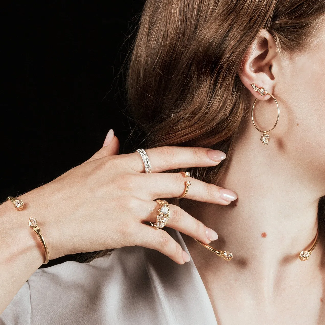 TRILLION PRAXIS CLIMBER EARRINGS | HERKIMER