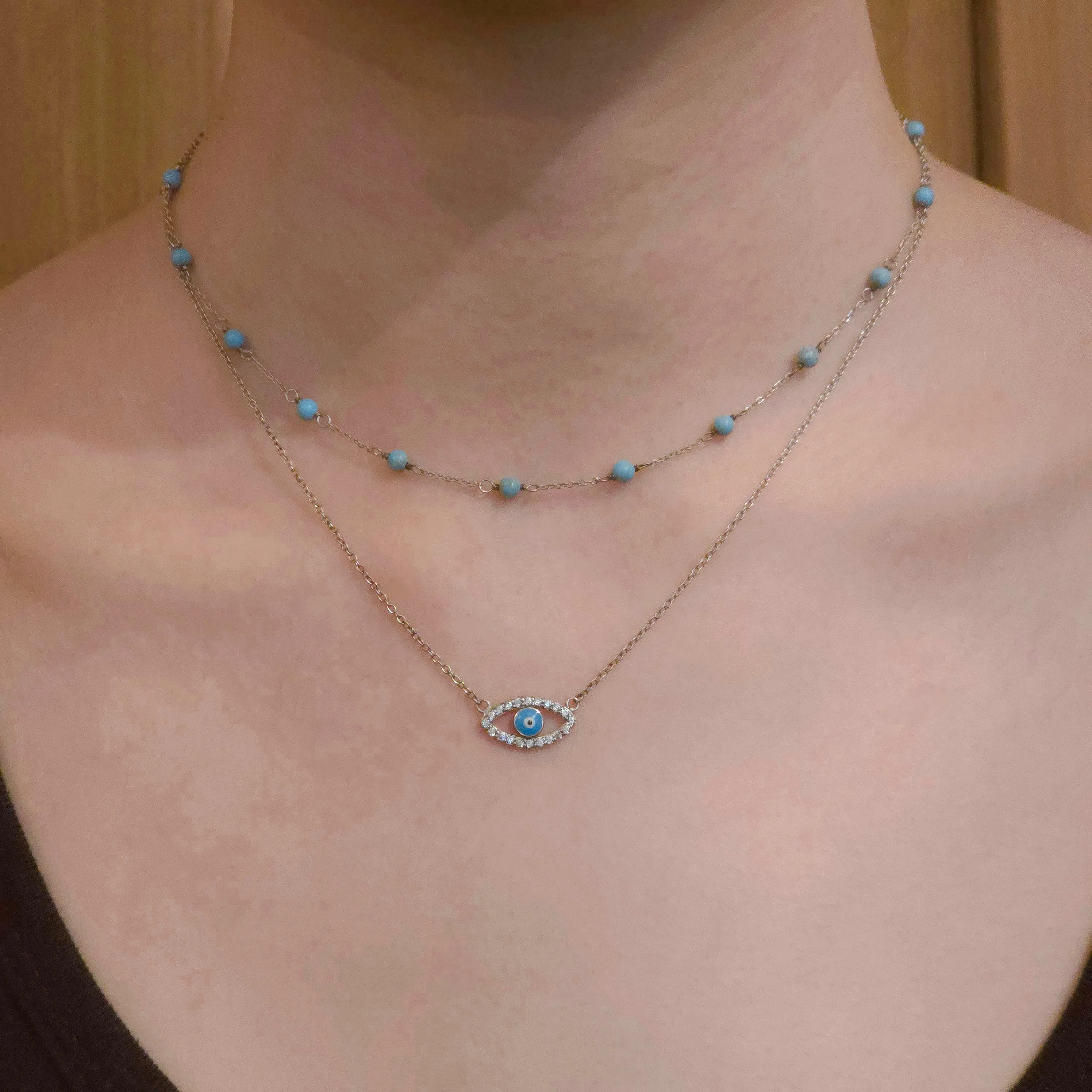Turquoise Beaded Station Choker